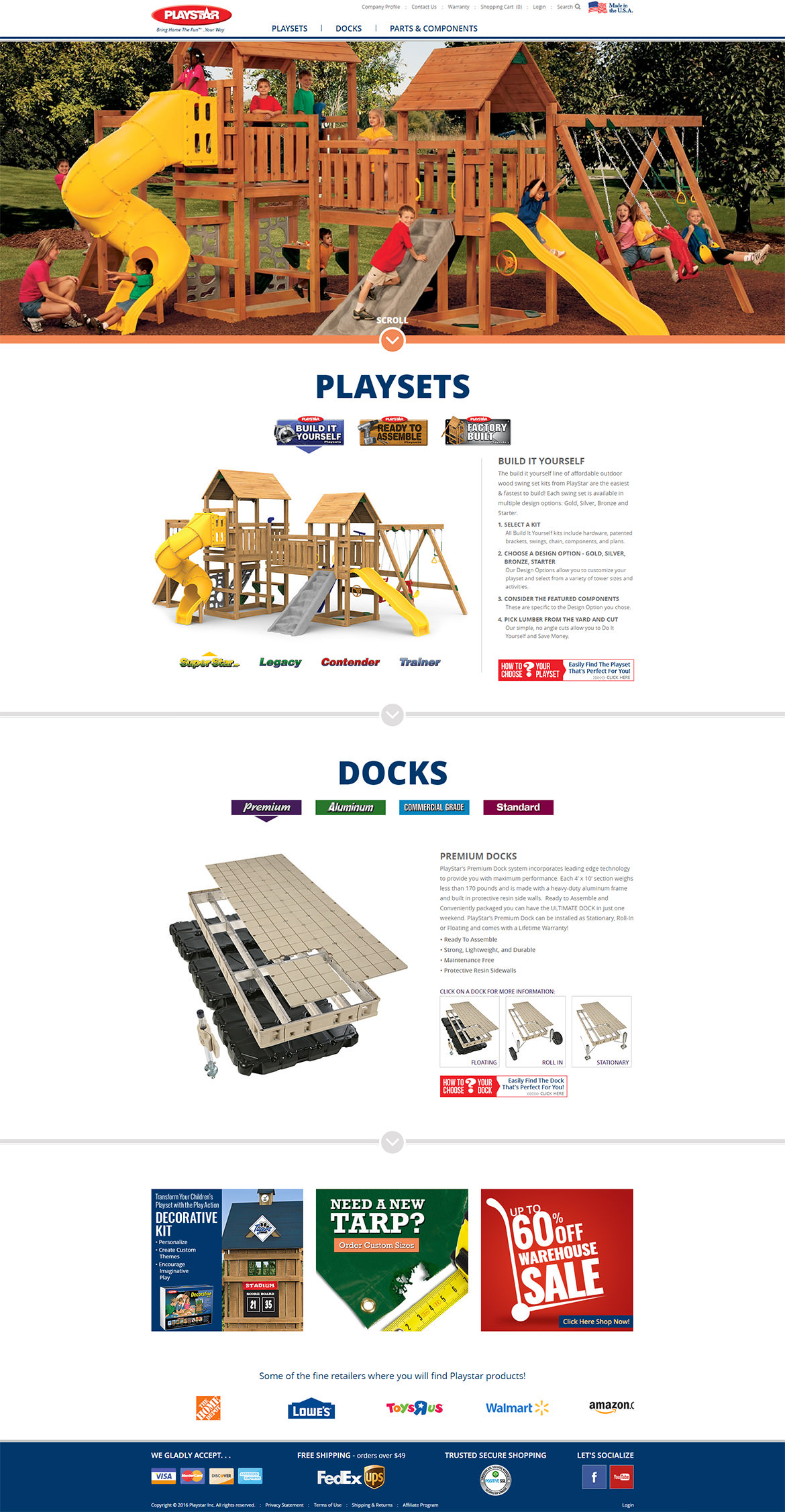 Example of the new and improved nopCommerce website designed by Foremost Media for PlayStar, INC.